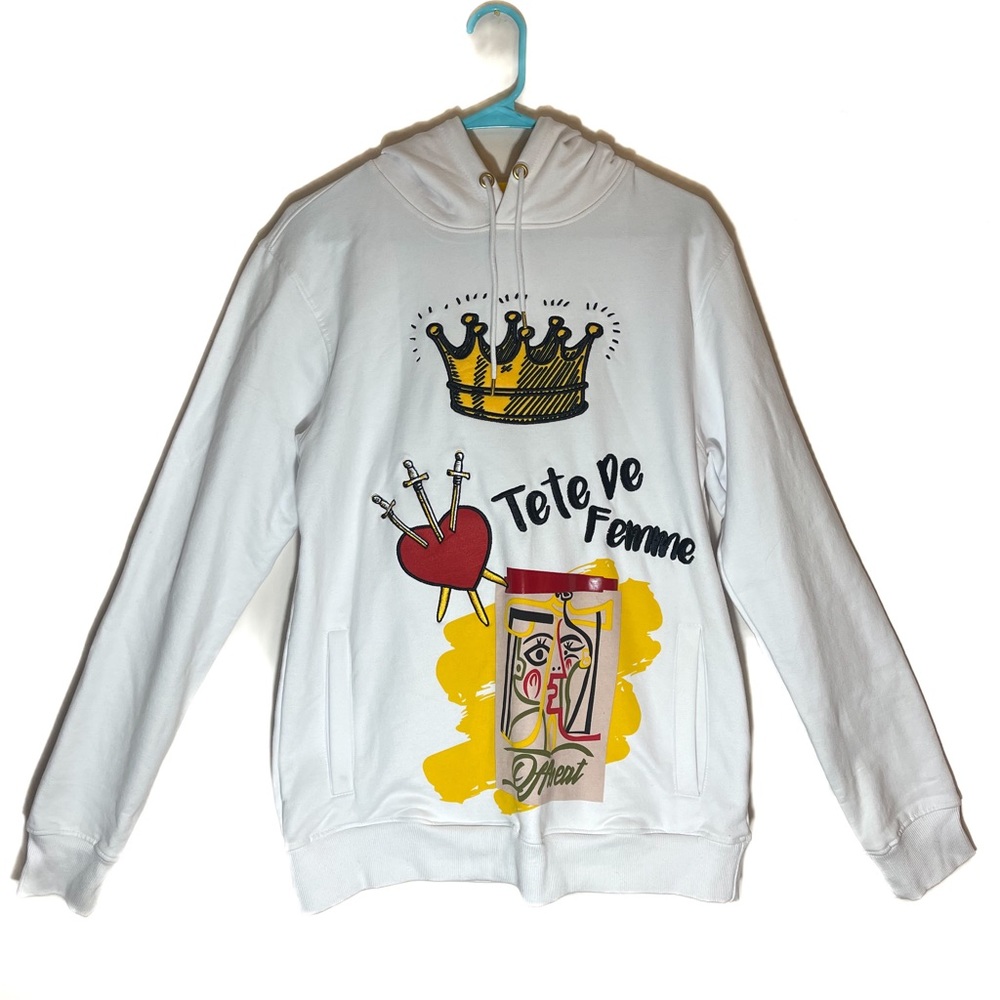 <Offbéat > White “Tete De Femme”  hoodie